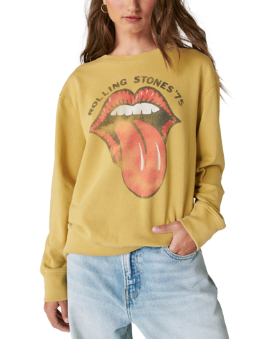 Lucky Brand Women's Rolling Stones Graphic Print Cotton Sweatshirt In Antelope