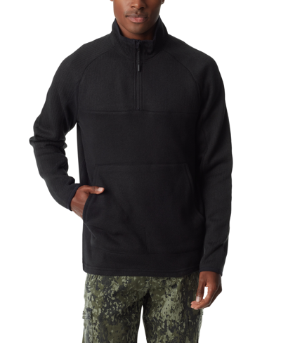 Bass Outdoor Men's Quarter-zip Long Sleeve Pullover Sweater In Caviar