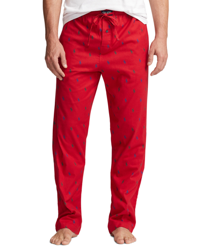 Polo Ralph Lauren Men's Flannel Pajama Pants In Rl Red  Heritage Royal With New Forest A