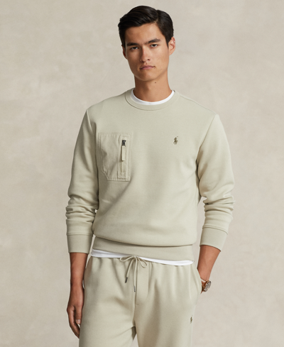 Polo Ralph Lauren Men's Double-knit Pocket Sweatshirt In Classic Stone