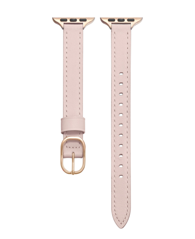 Posh Tech Unisex Carmen Genuine Leather Unisex Apple Watch Band For Size- 42mm, 44mm, 45mm, 49mm In Light Pink