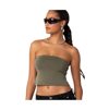 Edikted Tao Open Back Tube Top In Olive