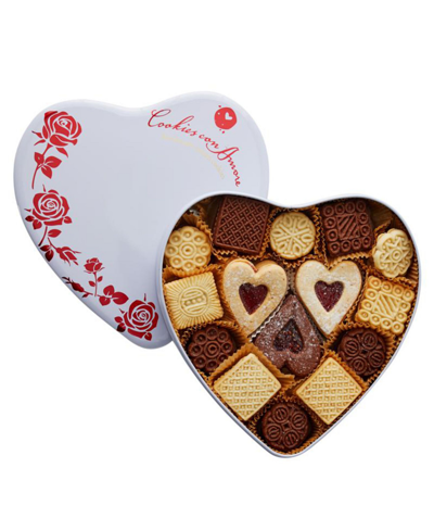 Cookies Con Amore Assorted Gourmet Italian Cookies White Heart Tin In No Color