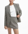 Mango Women's Houndstooth Straight Mini Skirt In Black