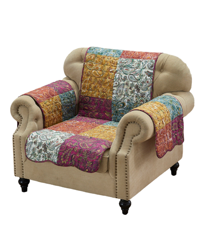 Greenland Home Fashions Paisley Slumber Armchair Protector, 81" X 81" In Spice