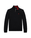POLO RALPH LAUREN TODDLER AND LITTLE BOYS CABLE-KNIT COTTON QUARTER-ZIP SWEATER