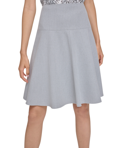 Calvin Klein Petite Knee-length Side-zip Skirt In Tin