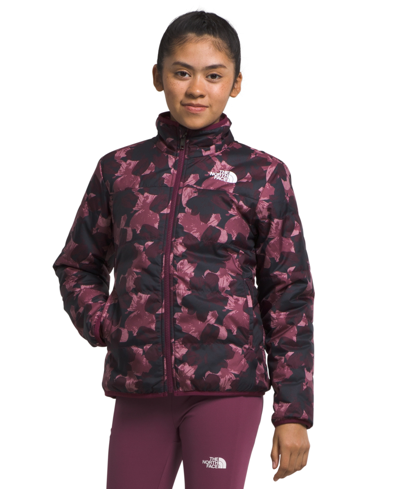 The North Face Kids' Big Girls Reversible Mossbud Jacket In Boysenberry Floret Print