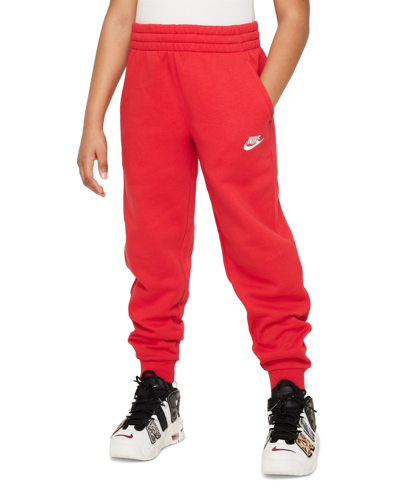 Nike Big Kids Club Fleece Jogger Pants In University Red