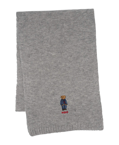 Polo Ralph Lauren Men's Solid Denim Bear Scarf In Andover Heather
