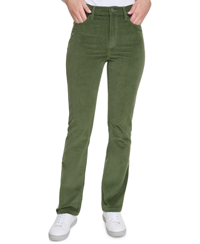 Calvin Klein Jeans Est.1978 Petite High-rise Stretch Corduroy Bootcut Jeans In Thyme