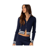 Edikted Pluto Rib Zip Cardigan In Navy