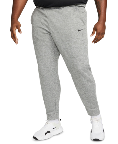 Nike Men's Therma-fit Tapered Fitness Pants In Dark Grey Heather/particle Grey/black