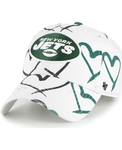 47 Brand Babies' Girls Preschool ' White New York Jets Adore Clean Up Adjustable Hat
