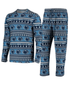 Concepts Sport Navy Penn State Nittany Lions Ugly Sweater Knit Long Sleeve Top And Pant Set In Navy