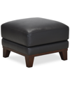 Macy's Jeddo 25" Leather Ottoman, Created For  In Dark Brown