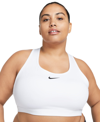 Nike Swoosh Medium Support Sports Bra In White