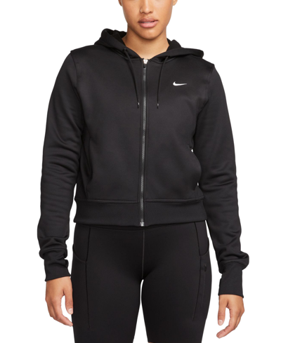 Nike Women's Therma-fit One Full-zip Hoodie In Black,white