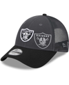New Era Big Boys And Girls  Graphite Las Vegas Raiders Reflect 9forty Adjustable Hat In Graphite