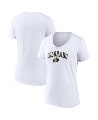 Fanatics Women's  White Colorado Buffaloes Evergreen Campus V-neck T-shirt