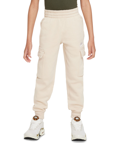 Nike Sportswear Club Fleece Big Kids' Cargo Pants In Sanddrift