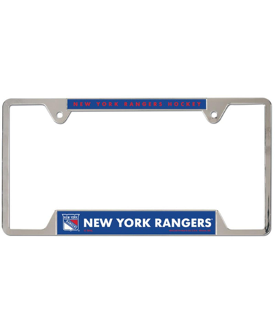 Wincraft New York Rangers Team Logo Metal License Plate Frame In Gray,blue
