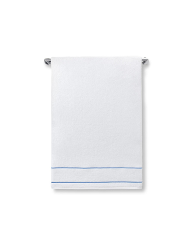 Cassadecor Bowery Stripe Cotton Wash Towel, 13" X 13" In White,periwinkle