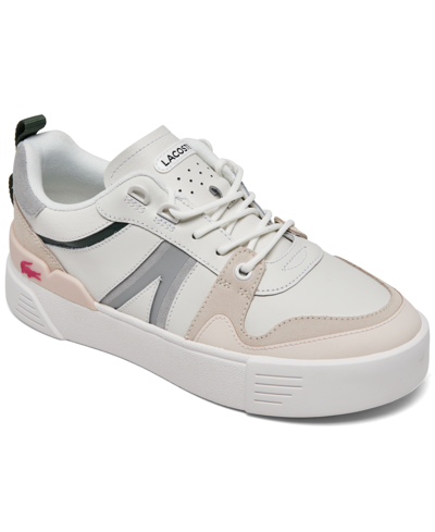 Lacoste Women's L002 Casual Court Sneakers From Finish Line In White,light Gray