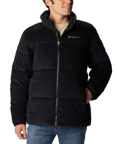 Columbia Men's Puffect Quilted Full-zip Corduroy Jacket In Black