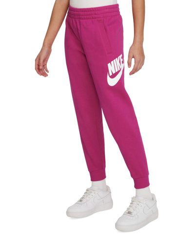 Nike Big Kids Club Fleece Jogger Pants In Fireberry,white
