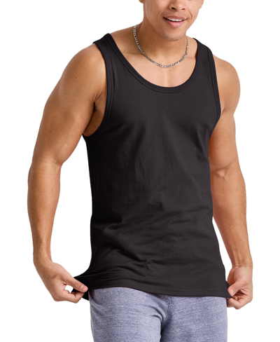 Alternative Apparel Men's Hanes Originals Tri-blend Crewneck Tank Top In Black