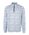 Cutter & Buck Cutter Buck Traverse Camo Print Stretch Quarter Zip Mens Big And Tall Pullover Jacket In Charcoal