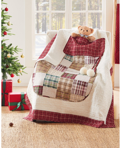 Greenland Home Fashions Jolly Stocking Patchwork Throw, 50" X 60" In Red