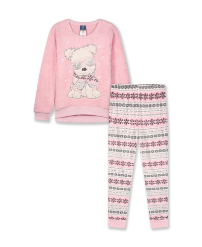 Max & Olivia Kids' Big Girls Novelty Pajama, 2 Piece Set In Pink
