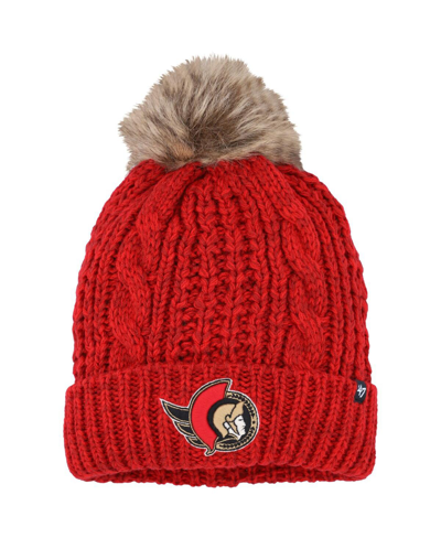 47 Brand Women's ' Red Ottawa Senators Meeko Cuffed Knit Hat With Pom