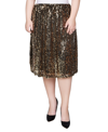 NY COLLECTION PLUS SIZE KNEE LENGTH SEQUINED SKIRT