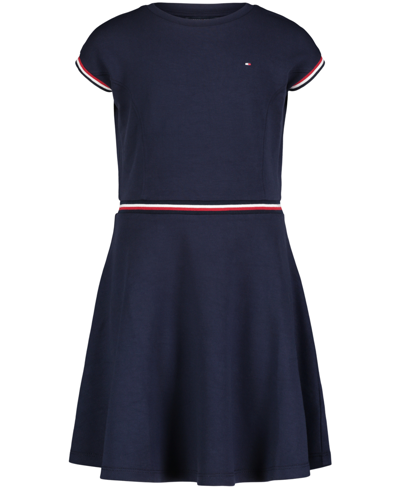Tommy Hilfiger Kids' Big Girls Cap Sleeve Dress In Navy