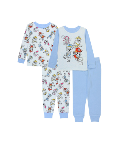 Paw Patrol Baby Boys Long Sleeve Cotton 4 Piece Pajama Set In Assorted