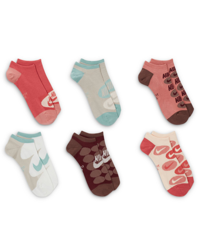 Nike Unisex Everyday 6-pk. Lightweight No-show Training Socks In Multicolor,pink