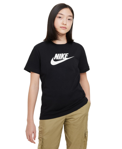 Nike Kids' Girls Sportswear Logo Graphic T-shirt In Black,white