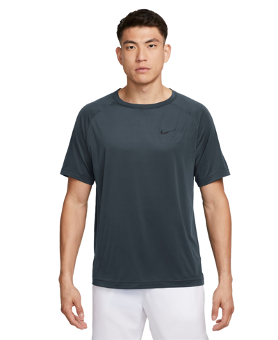 Nike Men's Relaxed-fit Dri-fit Short-sleeve Fitness T-shirt In Deep Jungle,black