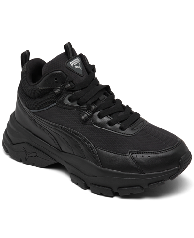Puma Cassia Via Lace-up Sneakers In Black