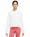 Nike Women's Dri-fit One French Terry Full-zip Hoodie In White