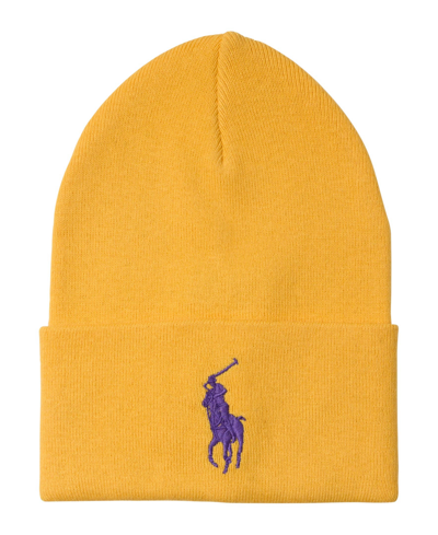 Polo Ralph Lauren Men's Big Pony Cuff Hat In Yellow Fin