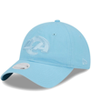 NEW ERA WOMEN'S NEW ERA LIGHT BLUE LOS ANGELES RAMS COLOR PACK BRIGHTS 9TWENTY ADJUSTABLE HAT