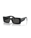 Prada Low Bridge Rectangular Women's Sunglasses, Pr A07sf In Black