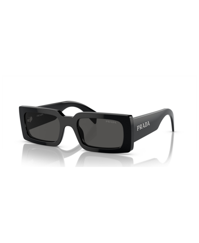 Prada Low Bridge Rectangular Women's Sunglasses, Pr A07sf In Black