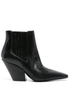 Casadei Ankle Boots In Black Leather In Black