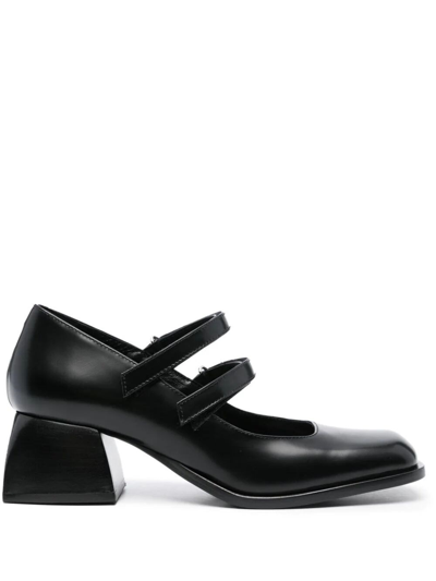 Nodaleto Square-toe 50mm Leather Pumps In Black