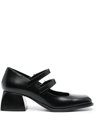 Nodaleto Square-toe 50mm Leather Pumps In Black Patent